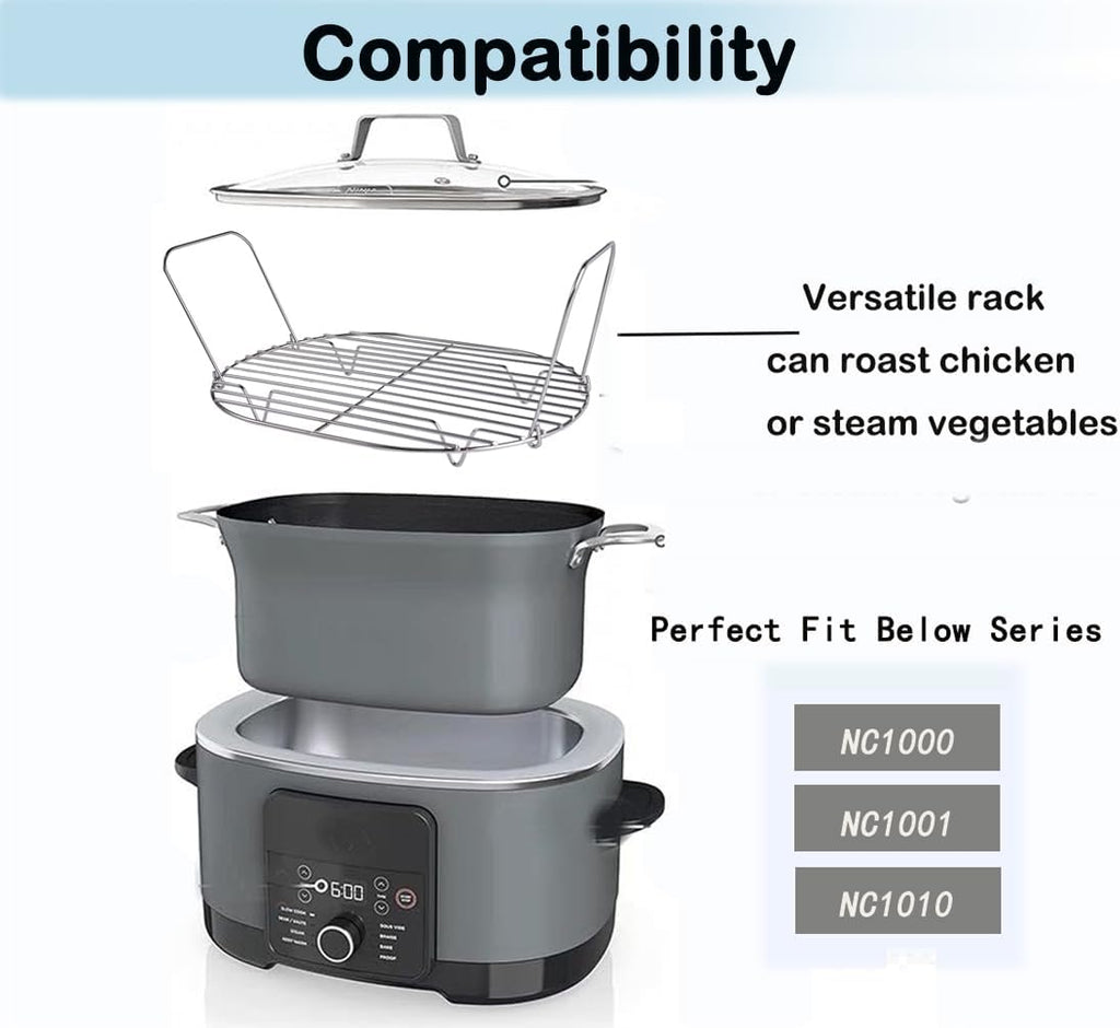 Steam and Roast Rack for Ninja Foodi Possible Cooker Pro 8.5 Qt, Pack of 2 W903964