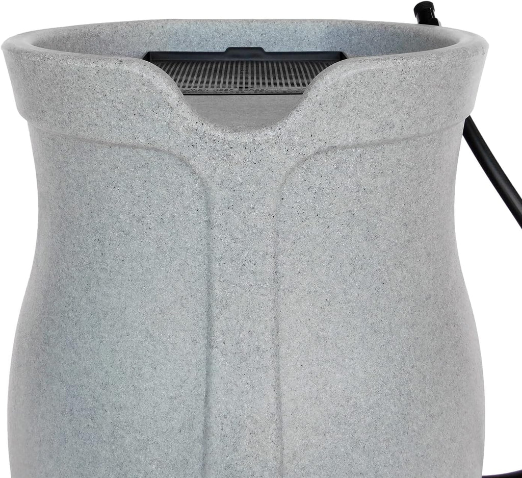 FCMP Outdoor Catalina 45 Gallon Rain Water Barrel Catcher System, Light Granite Z509076