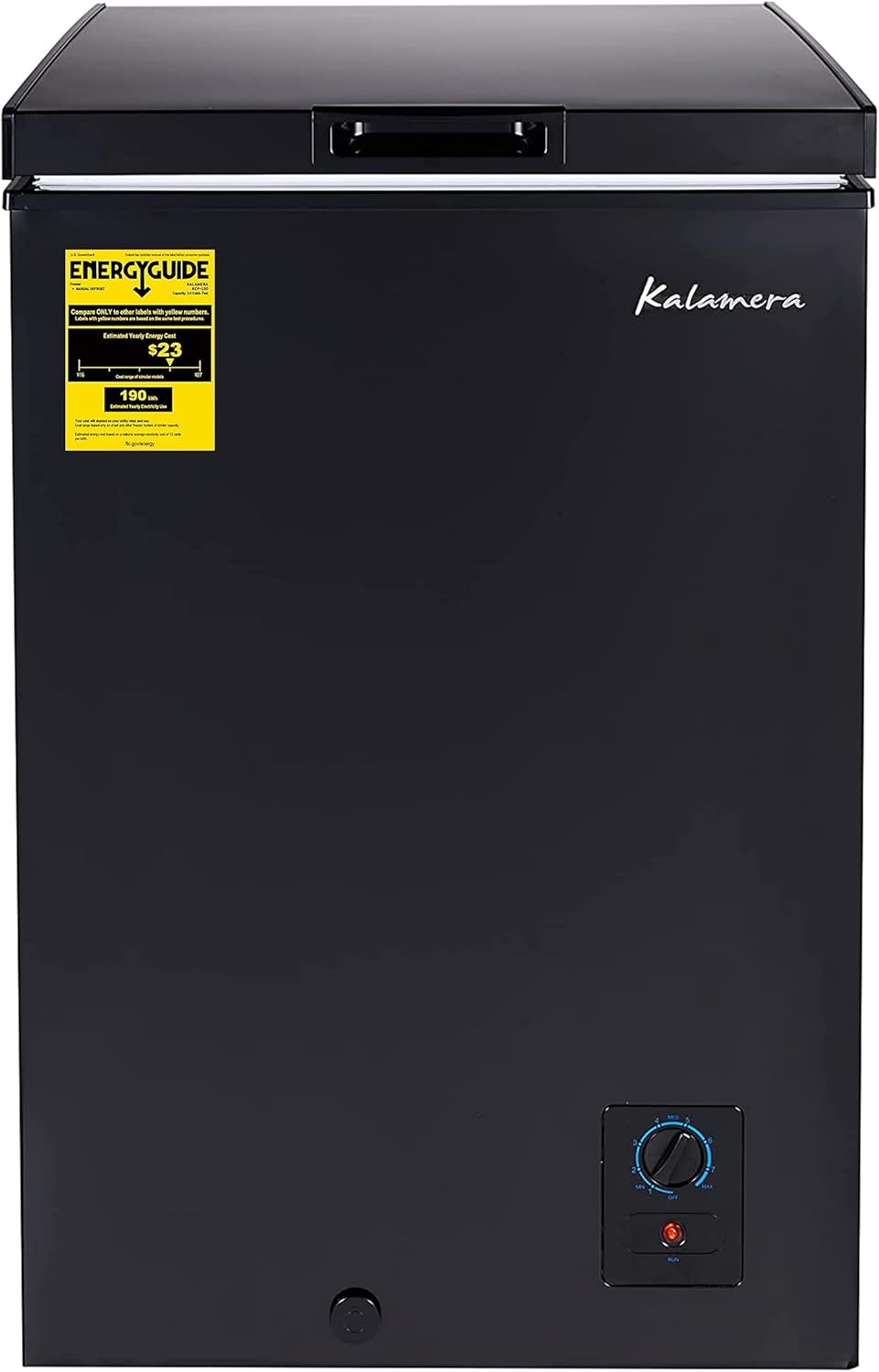 Kalamera 3.5 Cu.ft Chest Freezer for Home, Black, KCF-100-SS G8994