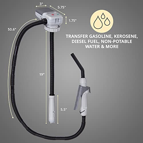 Deway Automatic Fuel Transfer Pump AA Battery Powered, Portable for Gasoline & Diesel N60142