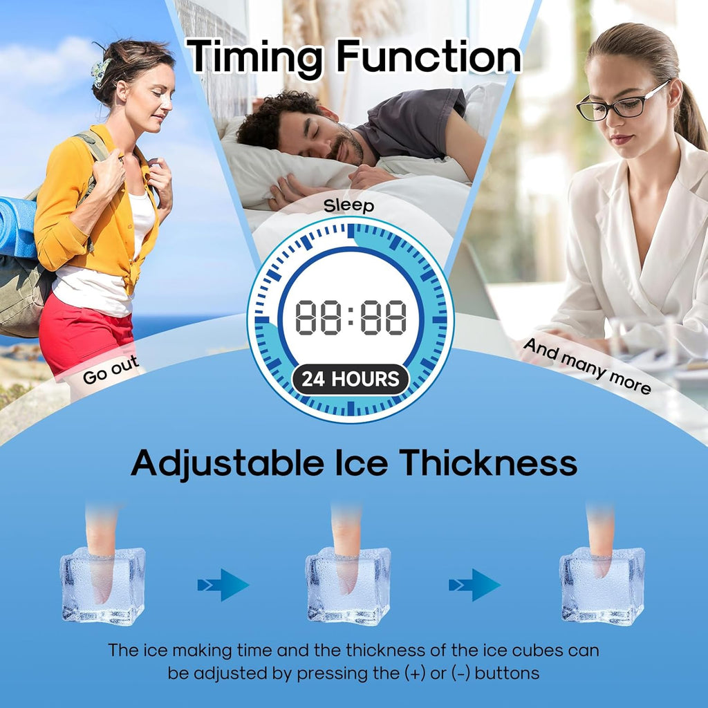 ICEPURE Commercial Ice Maker with Drain Pump, 80 Lbs/24H, Stainless Steel O4805