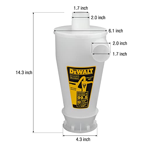 DEWALT Dust Separator with 6 Gallon Poly Tank, Cyclone Dust Collector, DXVCS002 S947189
