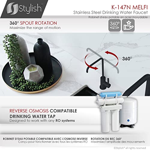 Kitchen Sink Drinking Water Faucet for Reverse Osmosis, Matte Black X1227