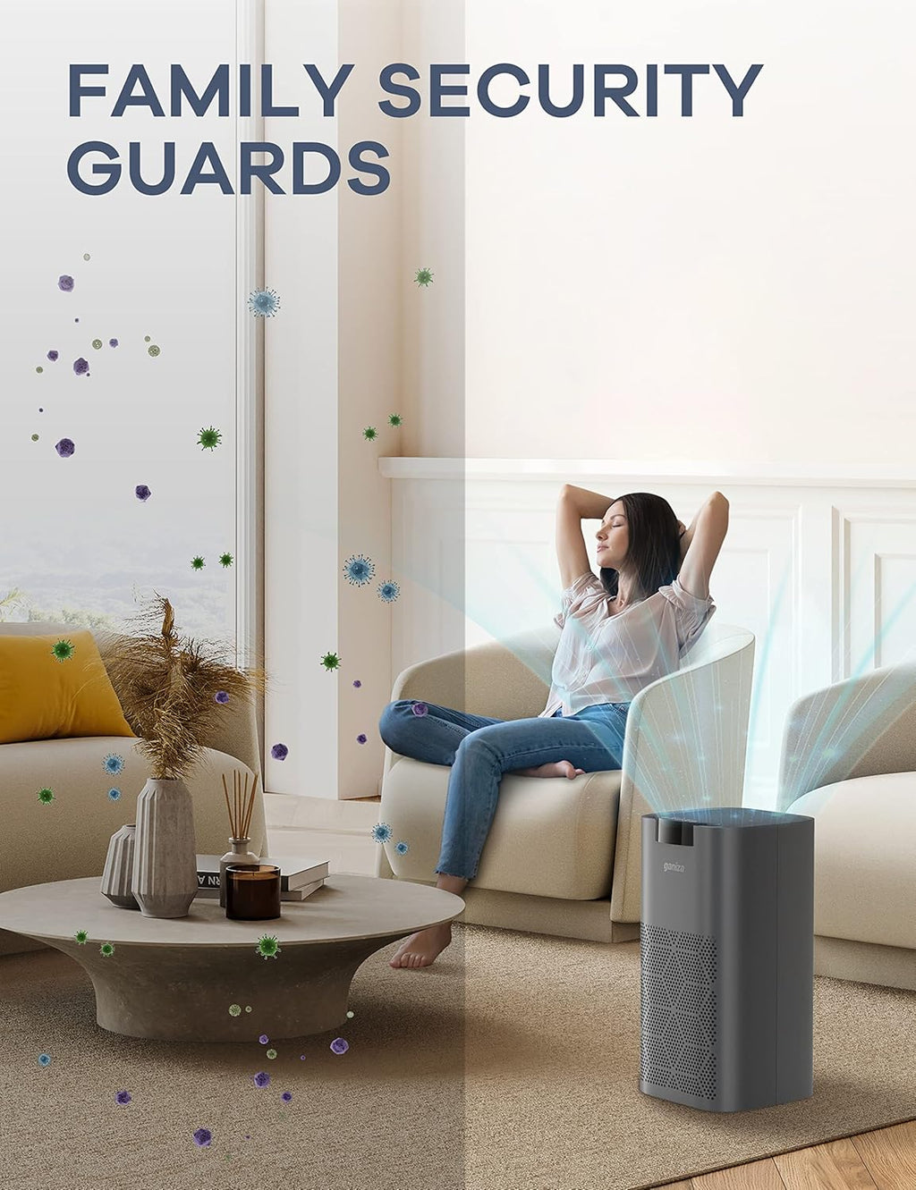 Ganiza Air Purifiers for Home Large Room, H13 HEPA Filter L851