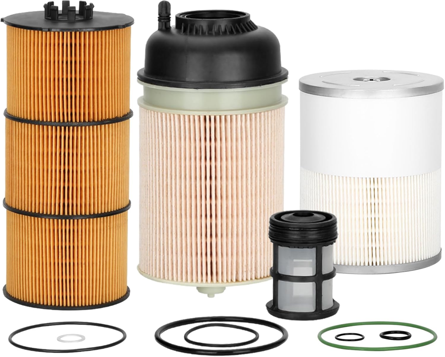 Filter Service Kit for Freightliner Cascadia DD13 DD15 DD16 Engines, Filter Kit including Oil Filter, Fuel Water Separator(FWS) and Fuel Filter Element, Replaces P551005 FS19915 PF9908