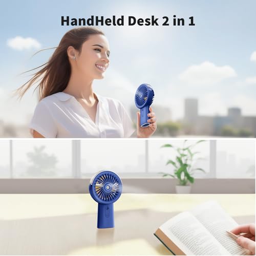Otlonpe Portable Misting Fan, 4000mAh Rechargeable Handheld Fan with Power Bank B842