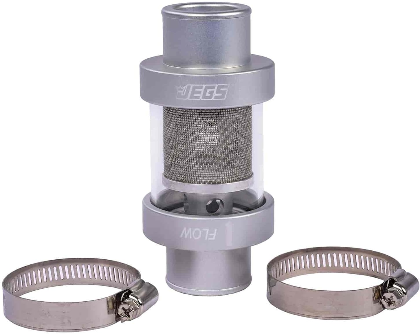 JEGS 53262 Inline Coolant Filter [1 1/2 in. OD, Silver]