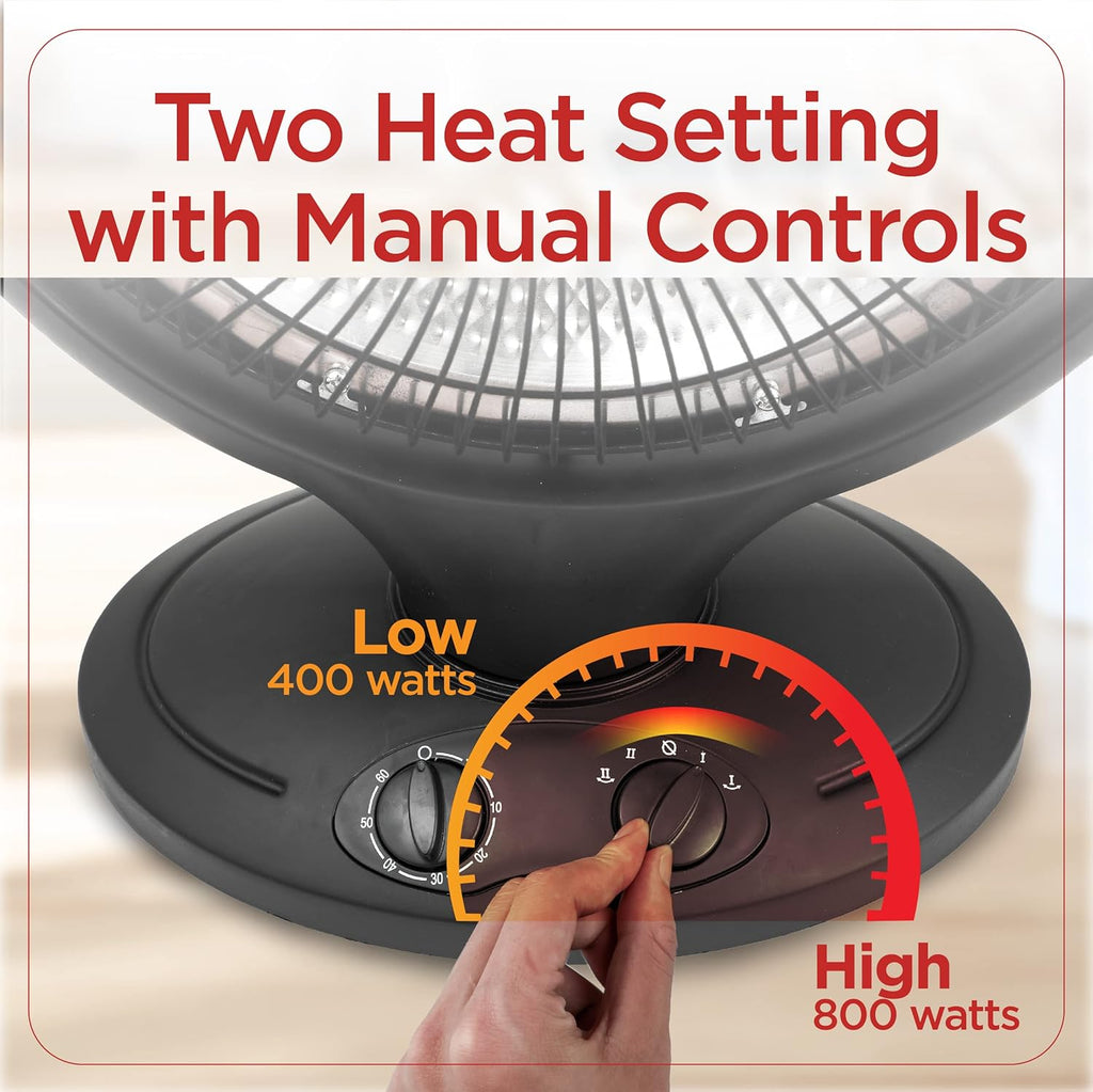 BLACK+DECKER Portable Oscillating Space Heater for Bedroom, Overheat Protection, Timer L36511