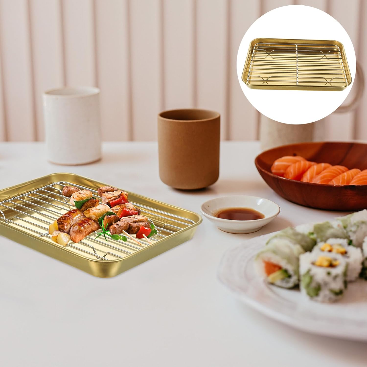 UPKOCH Stainless Steel Oil Drain Rack Kitchen Filter Tray O40930