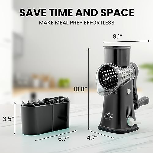 Rotary Cheese Grater with Reinforced Suction, Stainless Steel Drum Blades C537410