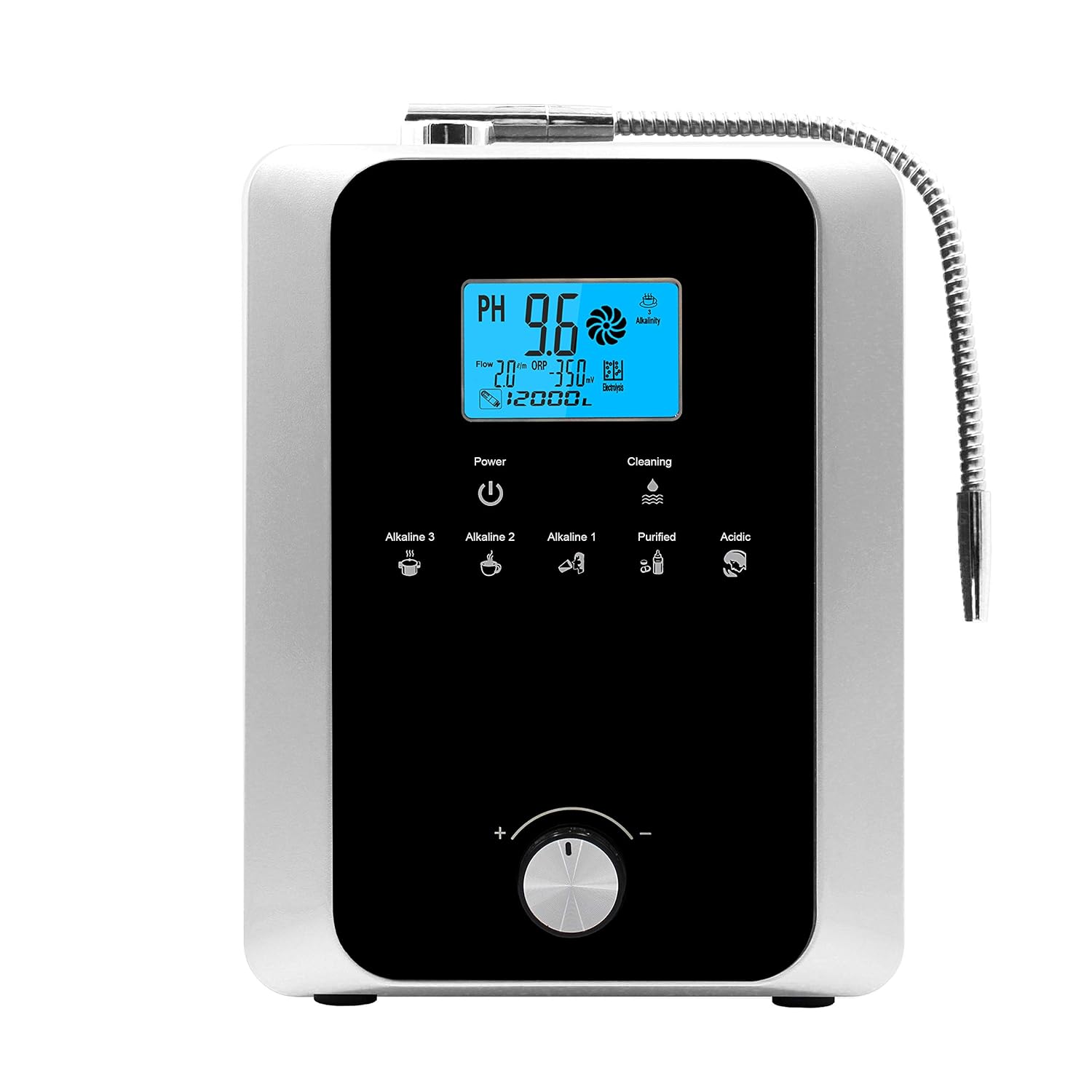 Water Ionizer and Water Purifier Machine,PH 3-11 Alkaline Acid Water Machine,Up to -800mV ORP, 8000 Liters Per Filter,11 Plate Electrode,Regulation Valve to Control PH and ORP/Auto-Cleaning
