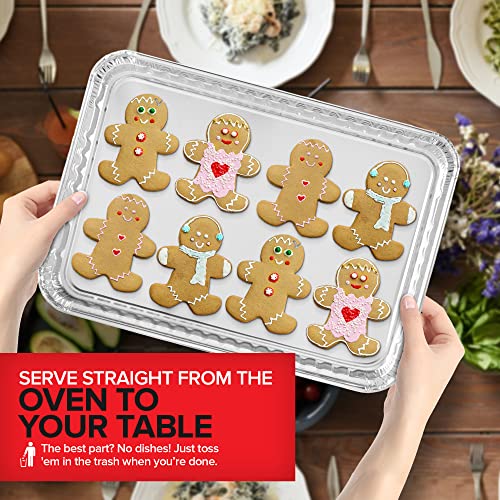 Aluminum Pans Cookie Sheet Disposable Foil Trays Nonstick Baking Sheets D675