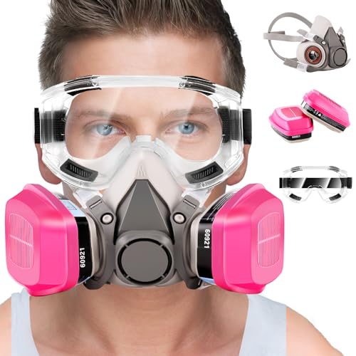 WSYBB Respirator Mask With 60921 Filters, Half Face Gas Mask Perfect for Chemicals, Paint, Epoxy Resin, Dust, Woodworking