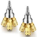 Gisafai 2 Pcs 3 Way Air Manifold Air Hose Splitter Air Compressor Fittings 4 Ports Industrial Socket in Line with 3 Steel Couplers and 1/4" Male NPT Plug