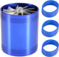 Air Intake Twin Fan Turbines Car Air Intake Turbocharger Twin Fan Turbine Super Gas Fuel Saver Turbo(Blue)