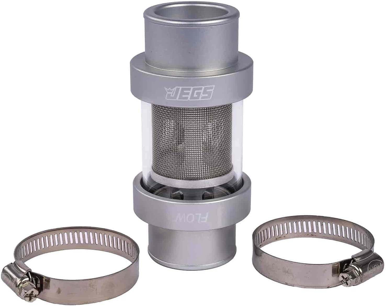 JEGS 53264 Inline Coolant Filter [1 3/4 in. OD, Silver]