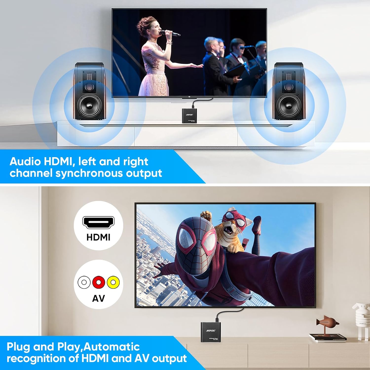 HDMI Media Player, Black Mini 1080p Full-HD for USB Drives and SD Cards O145