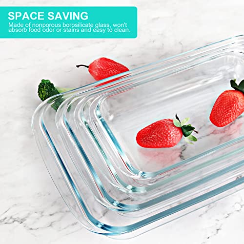 KOMUEE 8-Piece Glass Baking Dish Set with BPA Free Lids J1748