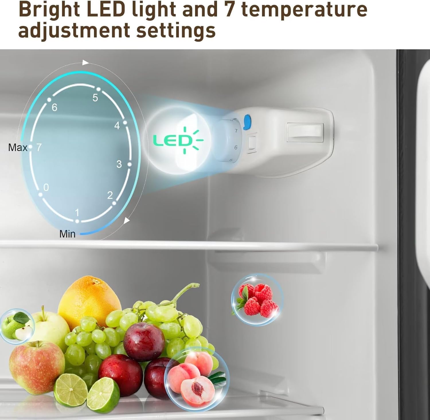 Compact Refrigerator 3.5 Cu.Ft Double Door Mini Fridge for Kitchen Dorm Office P4146