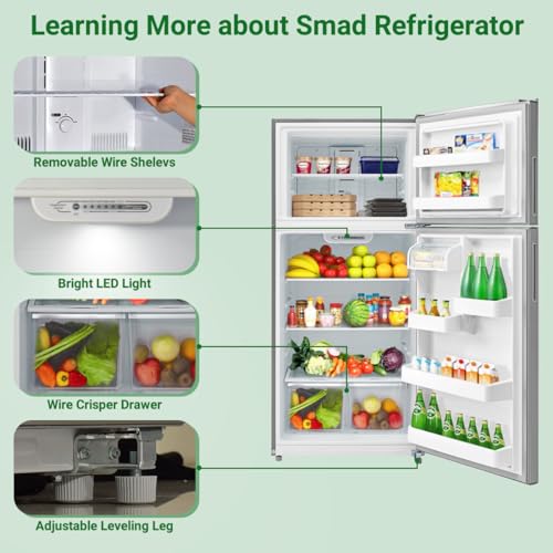 Smad Top Freezer Refrigerator Stainless Steel C6435