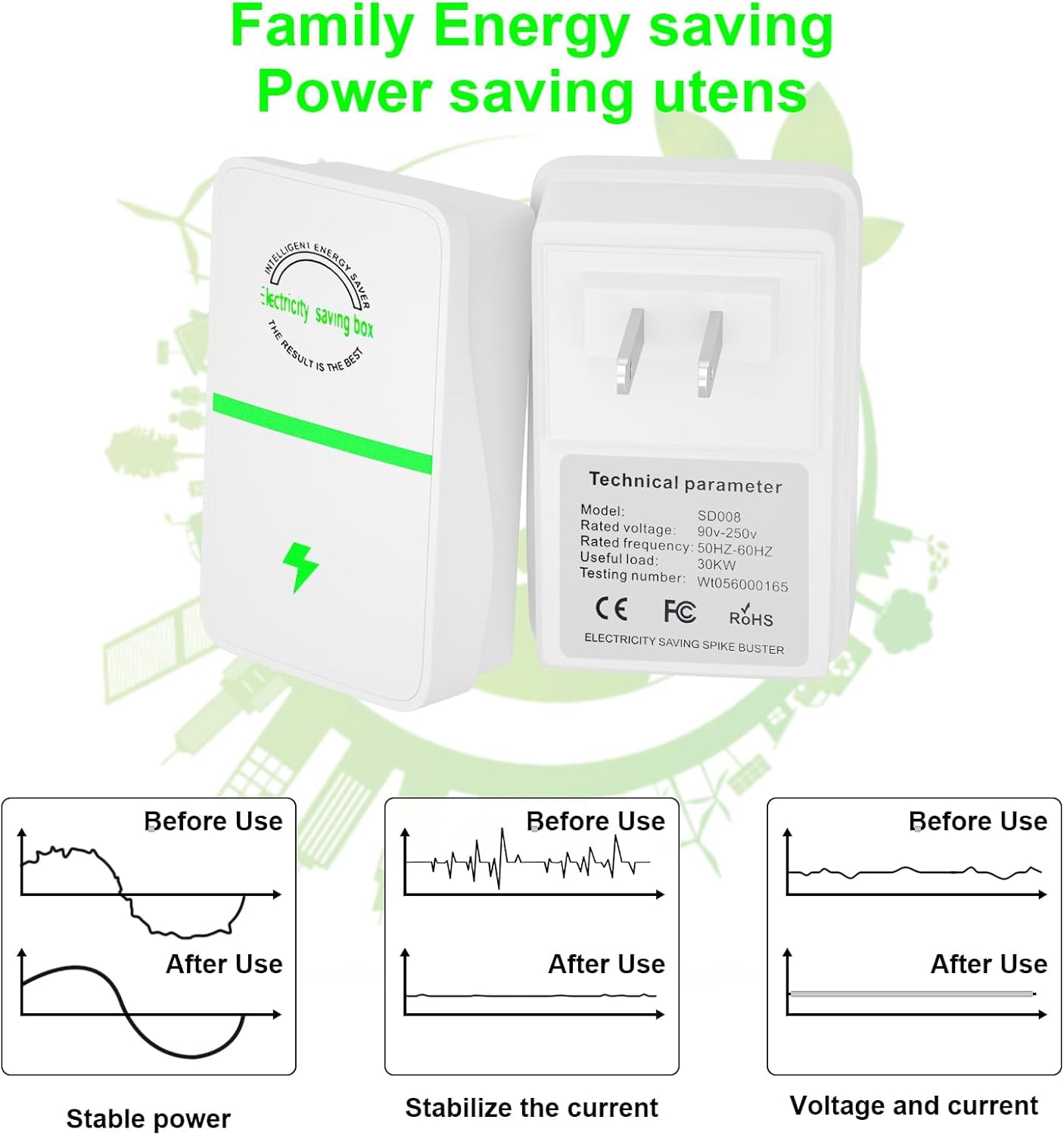 Power Saver Pro Energy Saving Device US Plug 6 Pack B80912