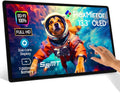 OLED 13.3" 1080P Portable Wireless Monitor FHD DCI-P3 100%, 0.2ms, 700000:1, Touchscreen, StereoQuad Speakers, USB Type-C, External Monitor for Laptop Smartphone Switch with 7000mAh battery