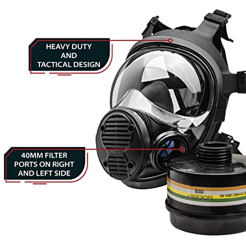 Parcil Distribution NB-100 Tactical Gas Mask Full Face Respirator Q198