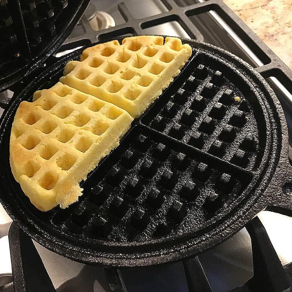 Lehman's Cast Iron Waffle Maker, Two Piece Hinged, 7" Round, Stovetop or Grill E43834