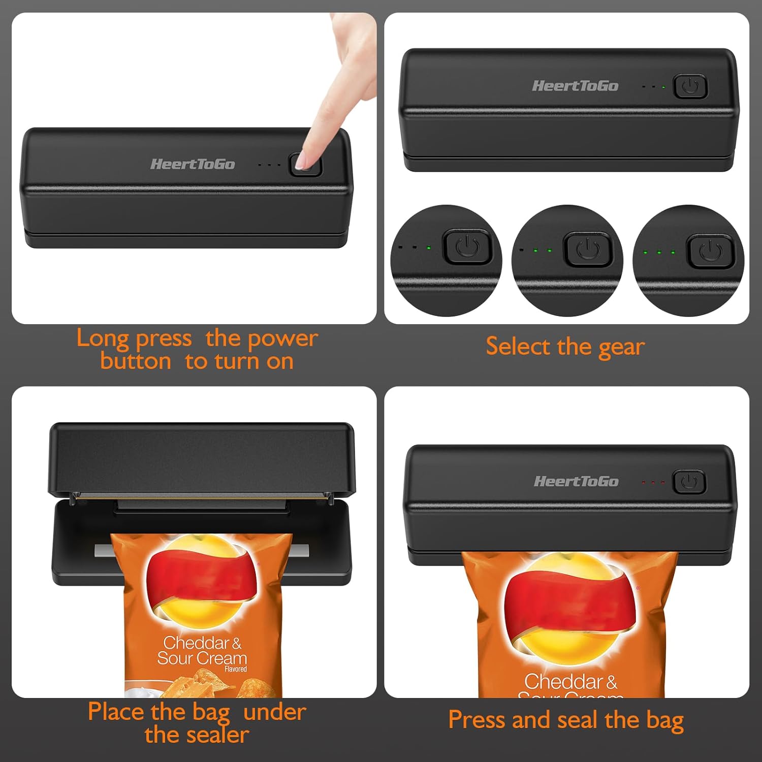 Mini Rechargeable Heating Sealer for Food Bags, Portable Kitchen Tool X19949