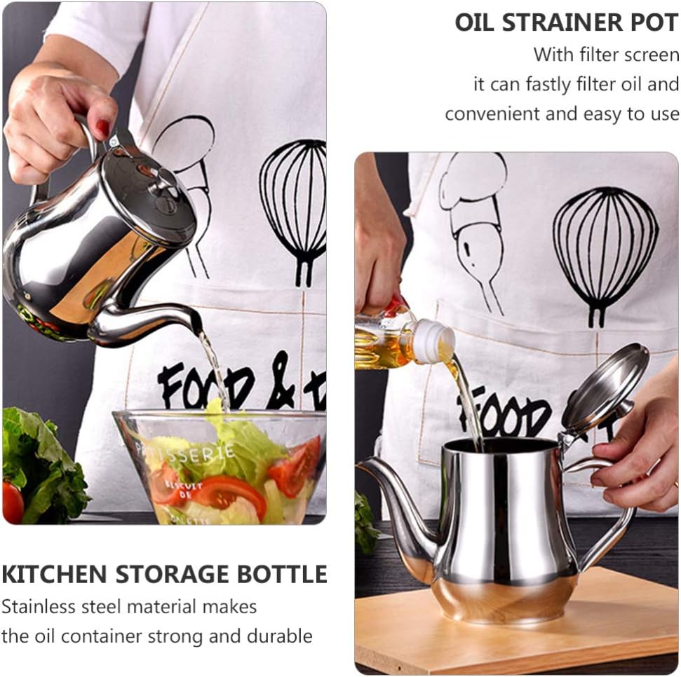 DOITOOL Stainless Steel Oil Strainer Pot with Removable Strainer T2305