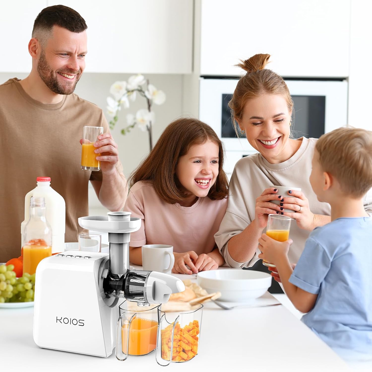 KOIOS Cold Press Juicer, Slow Masticating Juicer with Two Speed Modes for Fruits and Vegetables S6339