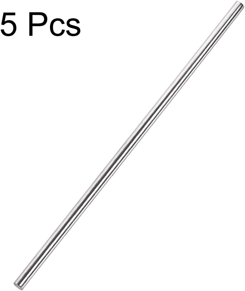 uxcell 5mm x 300mm 304 Stainless Steel Solid Round Rod 5pcs W49916