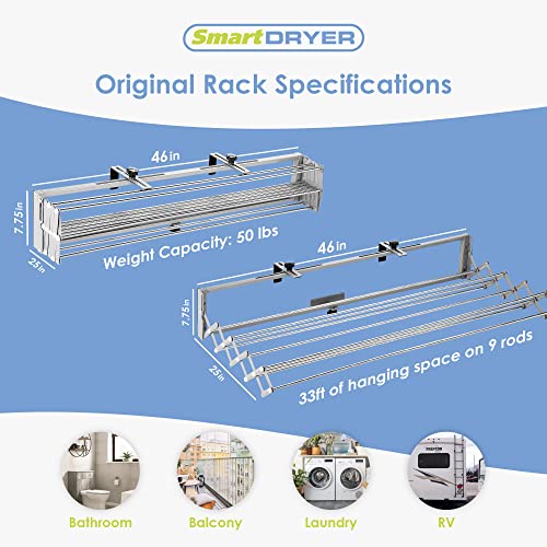 Smartdryer Retractable Clothes Drying Rack for Indoor/Outdoor Use W94920