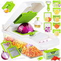Vegetable Chopper, Pro Onion Chopper, 14 in 1Multifunctional Food Chopper, Kitchen Vegetable Slicer Dicer Cutter,Veggie Chopper With 8 Blades,Carrot and Garlic Chopper With Container (Grey)