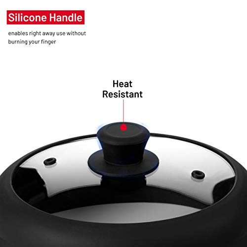 Microwave Glass Plate Cover Lid with Silicone Handle, 10.5 Inch O2876