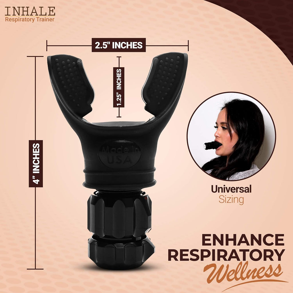 Inhale Respiratory Trainer Compact Lung Exercise Device with Medical Grade Silicone F632755