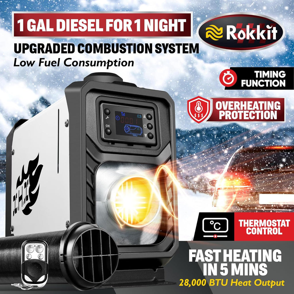 8KW Diesel Air Heater with LCD Monitor and Remote Control for RV, Camper, Tent K24076