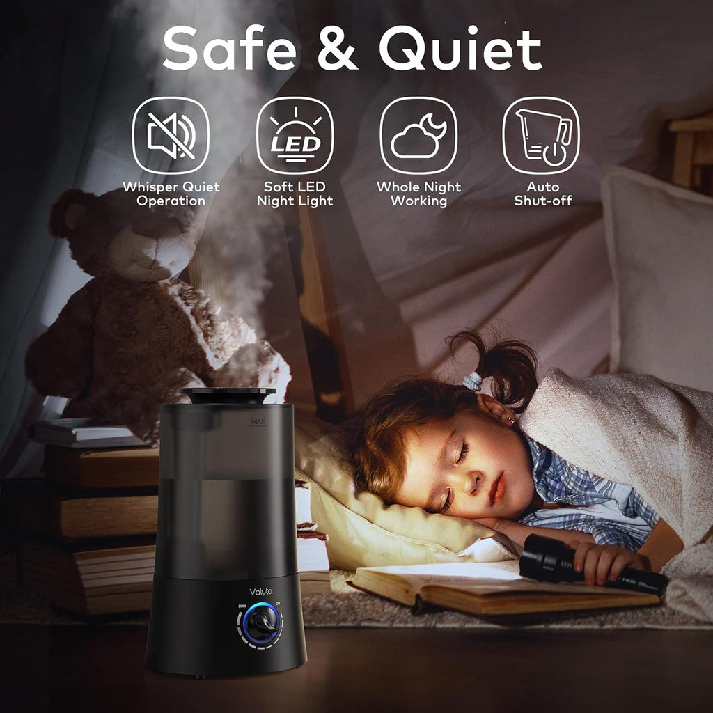 4L Cool Mist Top Fill Ultrasonic Humidifier for Bedroom, 360° Mist Output L498907
