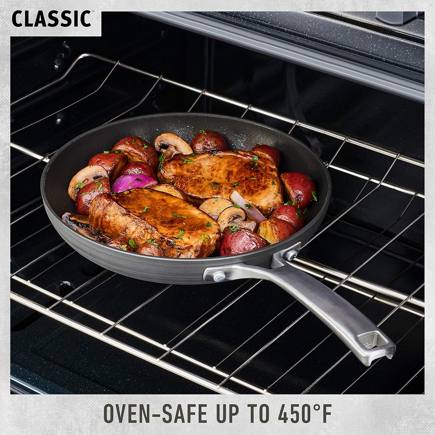 Calphalon Classic Nonstick Dutch Oven with Cover, 7 qt, Grey Y4465