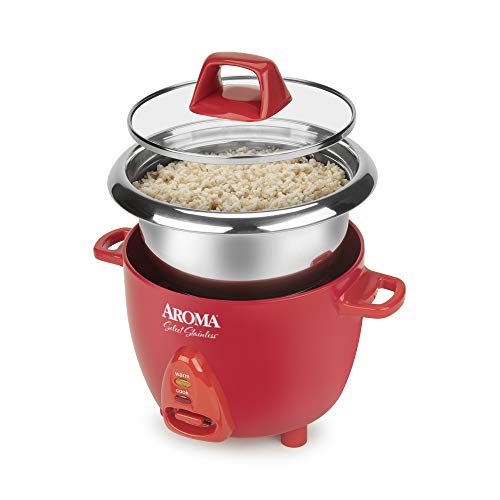 Aroma Housewares Select Stainless Rice Cooker & Warmer 6-Cup Red U57820