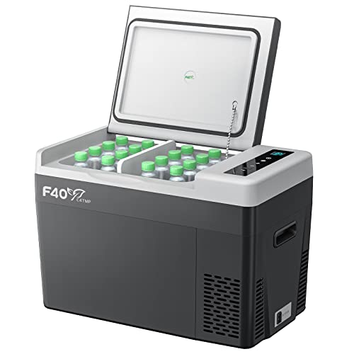 F40C4TMP Portable Refrigerator Freezer 12V Car Freezer Refrigerator (-7.6℉~50℉) with 12/24V DC Portable Car Fridge for Truck, RV, Boat, Camping, Travel and Gift