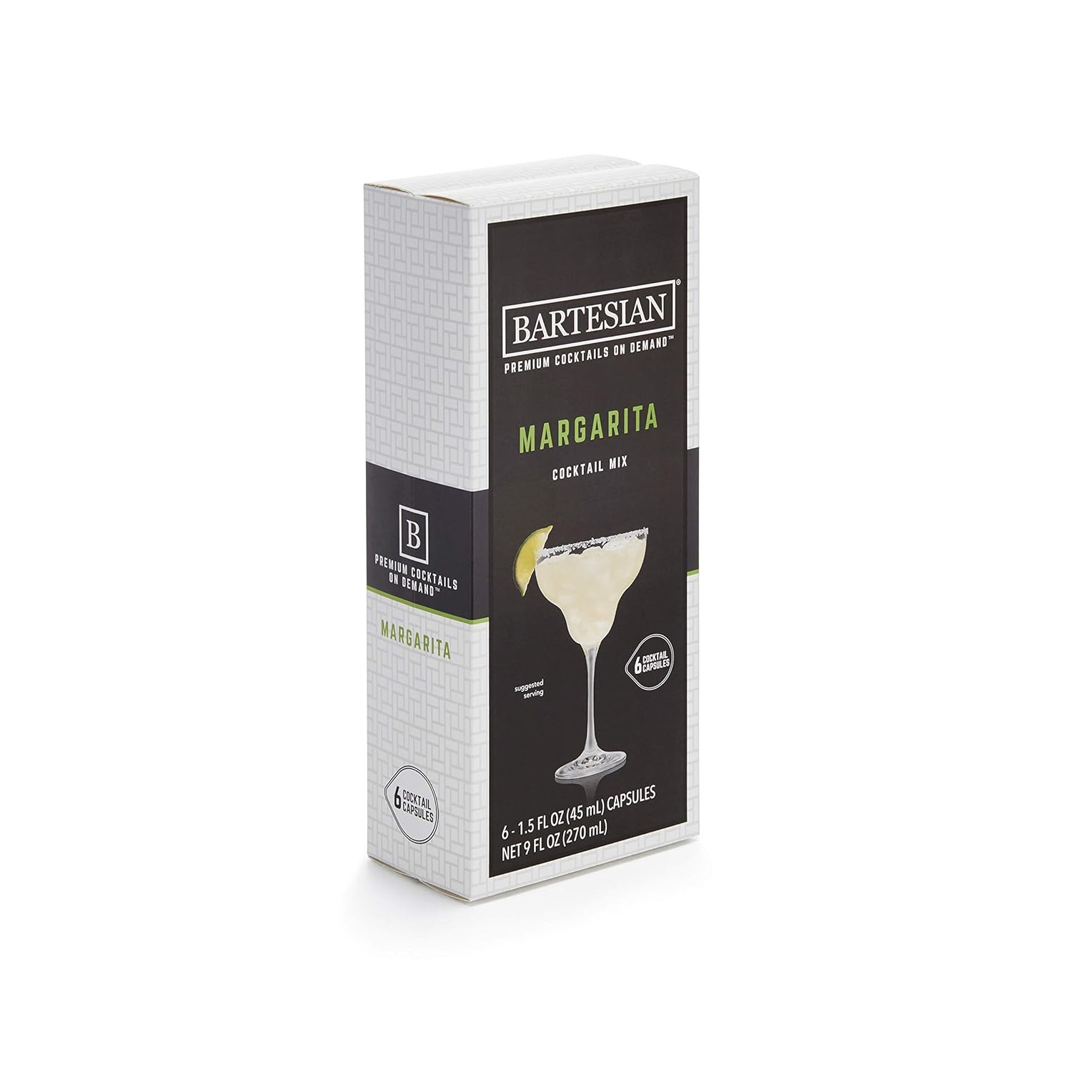 Bartesian Margarita Cocktail Mixer Capsules, Pack of 6 Cocktail Capsules, for Bartesian Premium Cocktail Maker (55351)