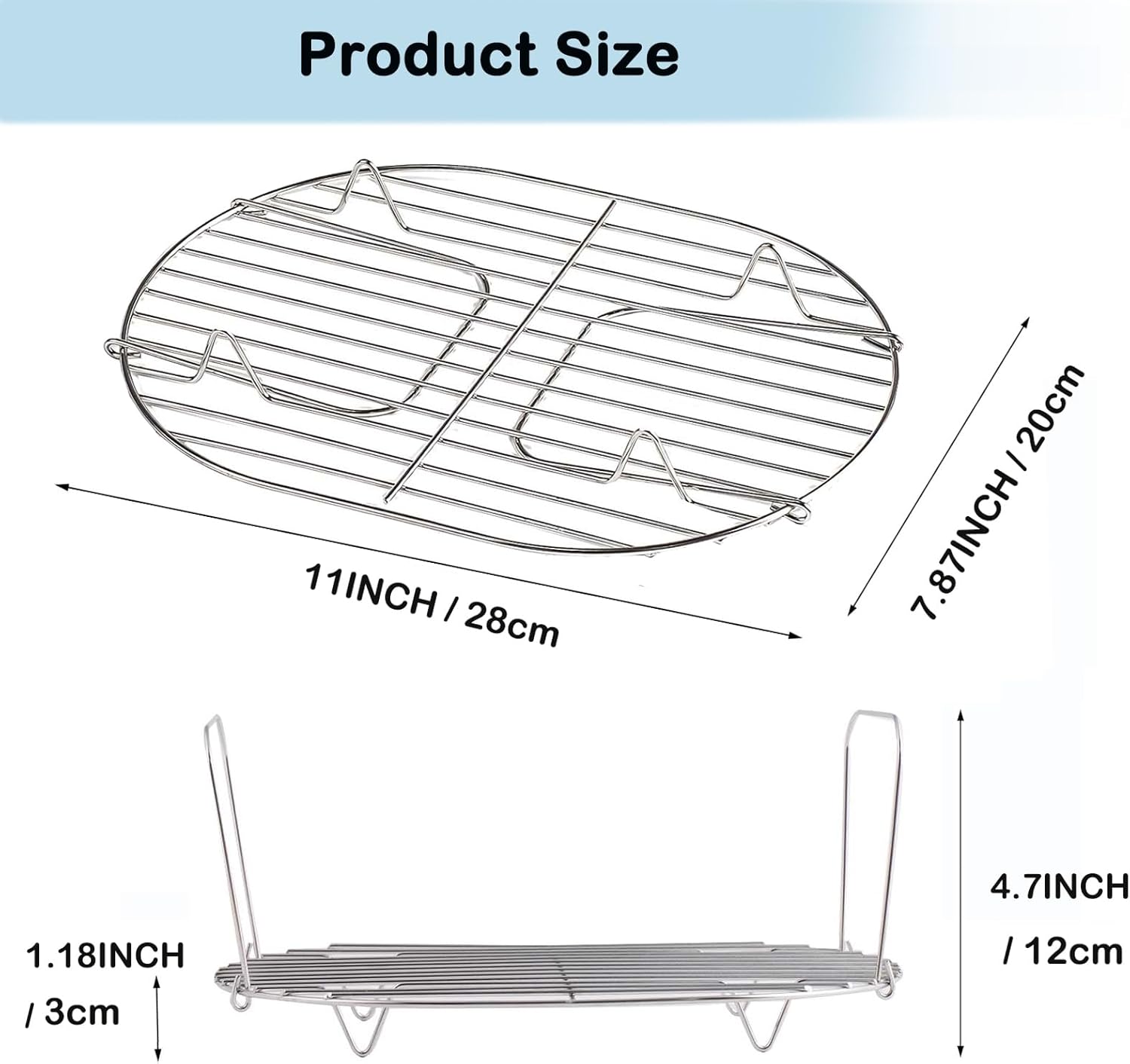 Steam and Roast Rack for Ninja Foodi Possible Cooker Pro 8.5 Qt, Pack of 2 W903964