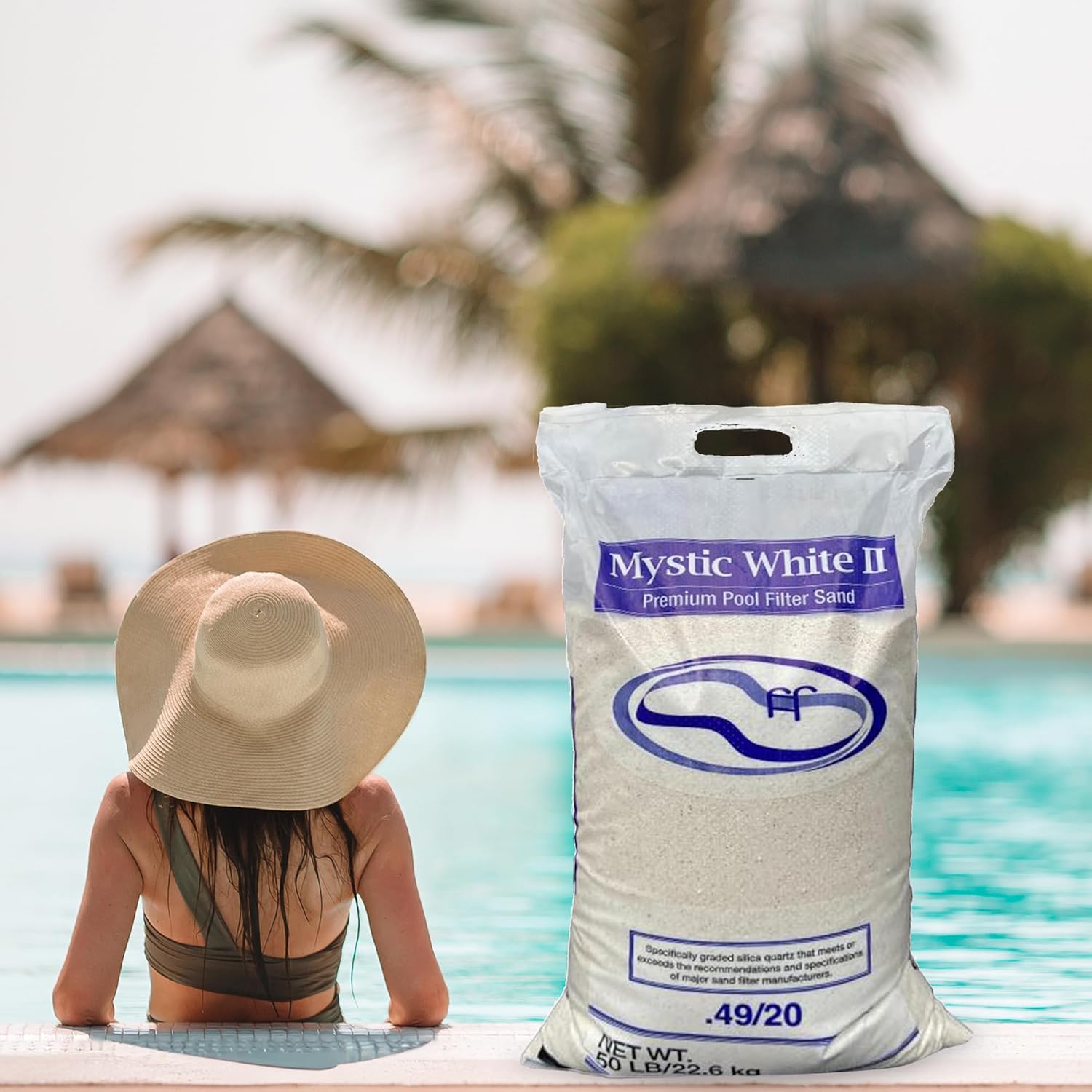 Mystic White II Swimming Pool Filter Sand Refill, 50 lb, 4 Pack B6370