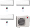 Mitsubishi Multi-Split Heat Pump Outdoor Unit- 24,000BTU/H with 3 Wall Mount Mini Split Air Conditioner 6,000BTU + 9,000BTU + 12,000BTU