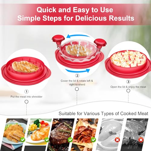 Chicken Shredder Tool with Ergonomic Handle, BPA Free, Includes Brush J7233