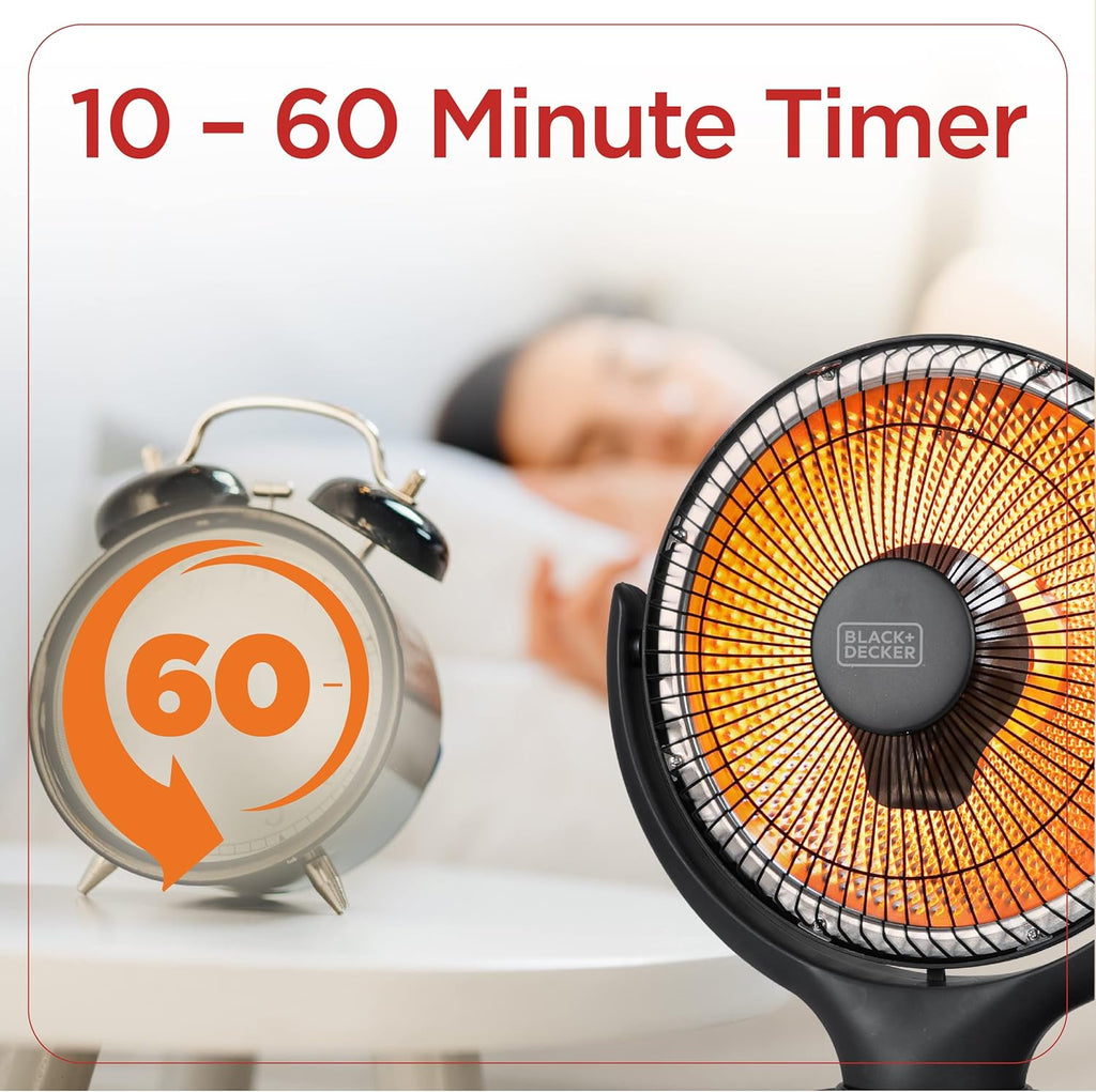 BLACK+DECKER Portable Oscillating Space Heater for Bedroom, Overheat Protection, Timer L36511