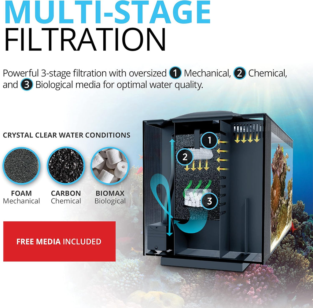 Fluval Evo XII Saltwater Aquarium Kit 13.5 Gal with LED & 3-Stage Filtration G514806