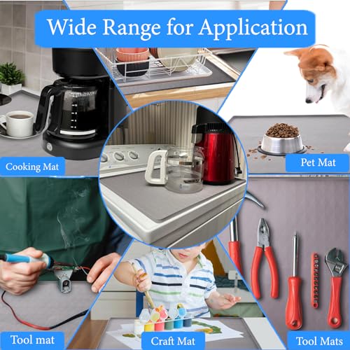 Washer Dryer Top Protector Mat Anti-Slip Silicone Waterproof Cover Pad E65070