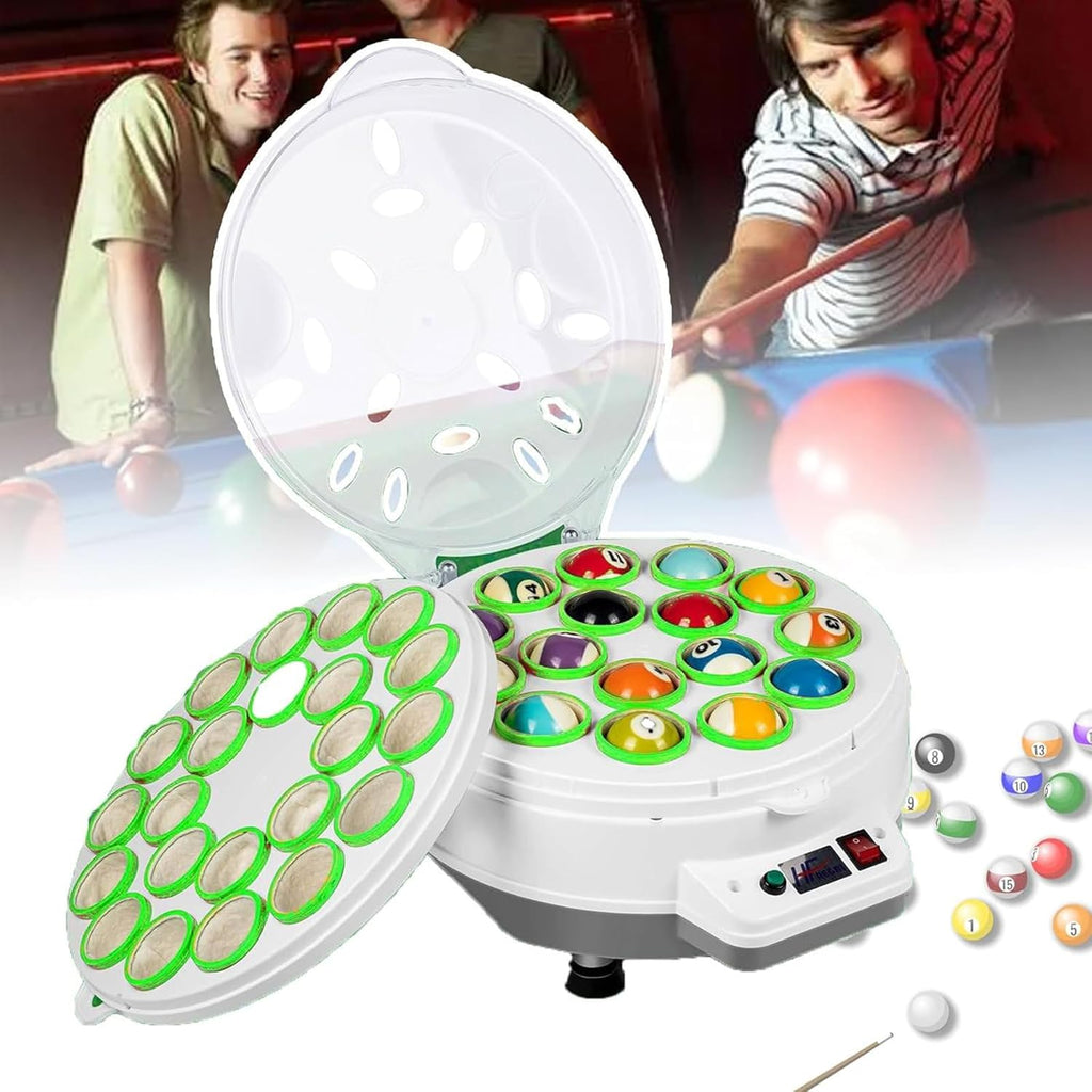Pool Ball Cleaner, Automatic Billiard Cleaning Polishing Machine with LED Touch Display, No Jump Ball and Run Smoothly, 2 Min Fast Polishing, for Chess Entertainment and Billiards Room